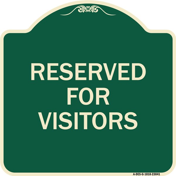 Reserved Parking Reserved Parking for Visitors Heavy-Gauge Aluminum Sign, 18" x 18", G-1818-23041
